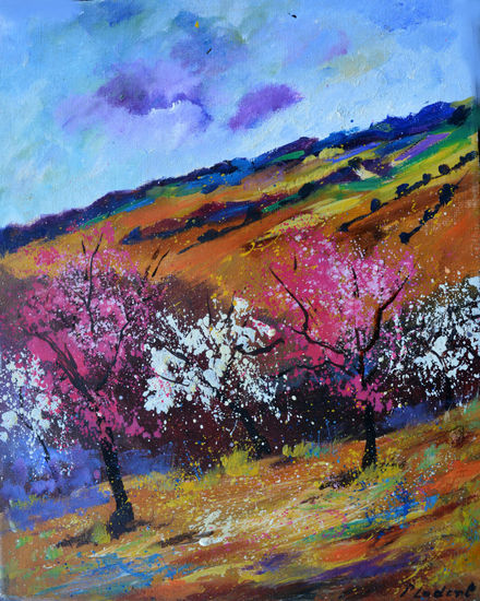 Pink spring Oil Canvas Landscaping