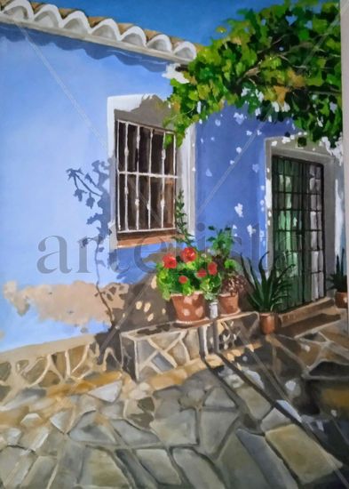 La vieja parra Oil Canvas Landscaping