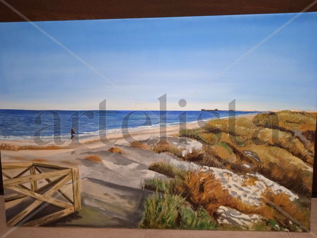 " playa de la llana" Oil Canvas Marine Painting