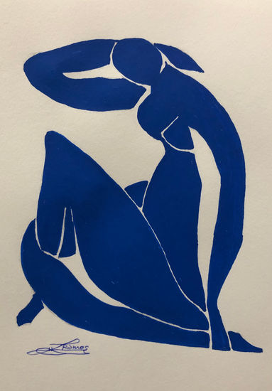 Desnudo azul Felt-tip pen Paper Nude Paintings