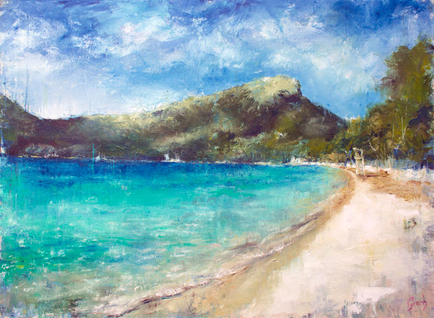 Formentor beach Oil Canvas Marine Painting