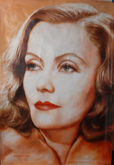 Greta Garbo Óleo Lienzo Retrato