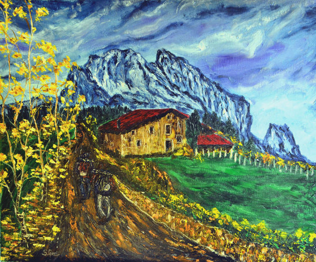 Camino a Untzillaitz Oil Canvas Landscaping