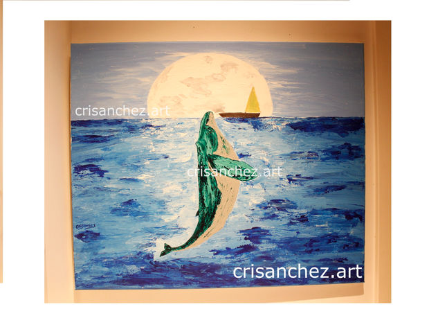 La ballena curiosa Acrylic Canvas Animals