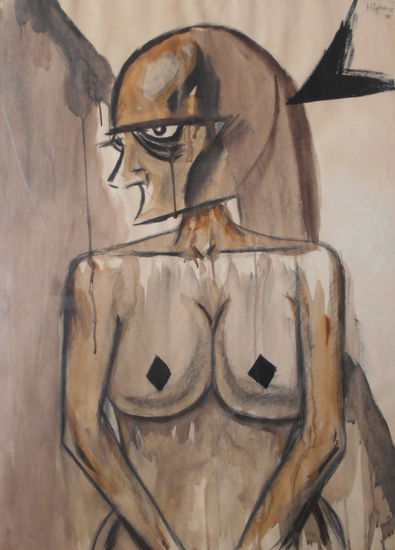 MUJER CLAVADA POR LA VIOLENCIA DE GÉNERO Watercolour Paper Nude Paintings