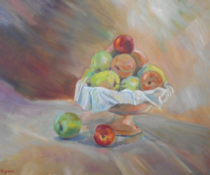 Bodegón con manzanas