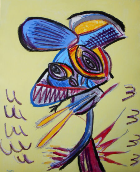 HOMBRE SACANDO LA LENGUA Acrylic Canvas Portrait