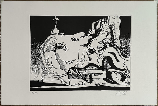 SALVADOR DALI - EL GRAN MASTURBADOR Woodcut