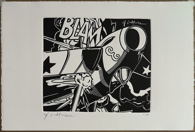 ROY LICHTENSTEIN - BLAM Woodcut