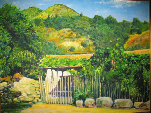 Portón Quebrada Alvarado Oil Canvas Landscaping