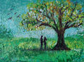 Pareja bajo un árbol