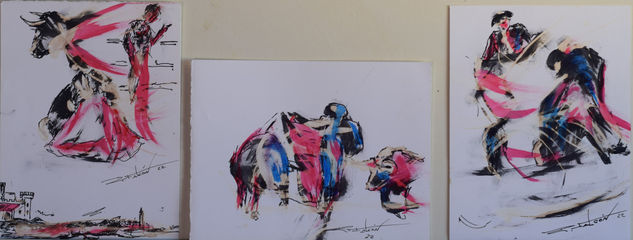 Tríptico bocetos taurino Ink