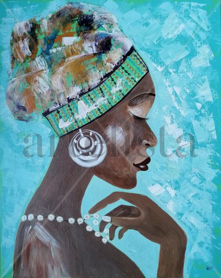 Negrita orgullosa (Proud black woman) Acrylic Canvas Portrait