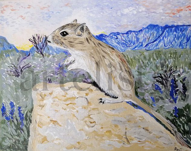 Jerbo vigilando (Gerbil on guard)