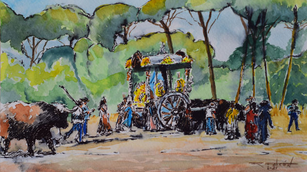 Camino rociero boceto Watercolour Paper Landscaping
