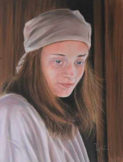 Joven noruega. Feria medieval II Pastel Paper Portrait