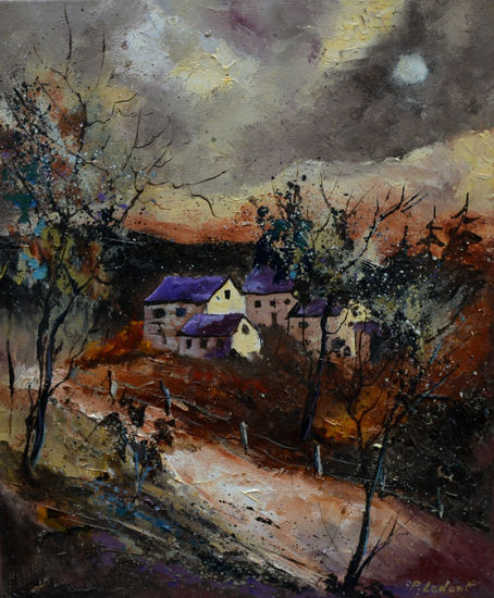 Winter Oil Canvas Landscaping