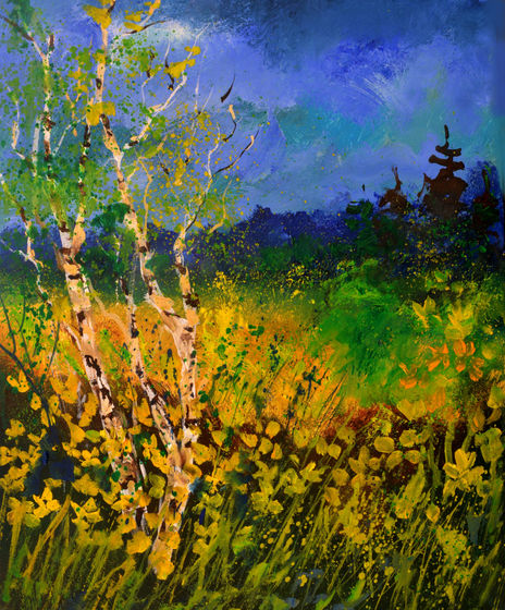 Aspen trees in sprinng