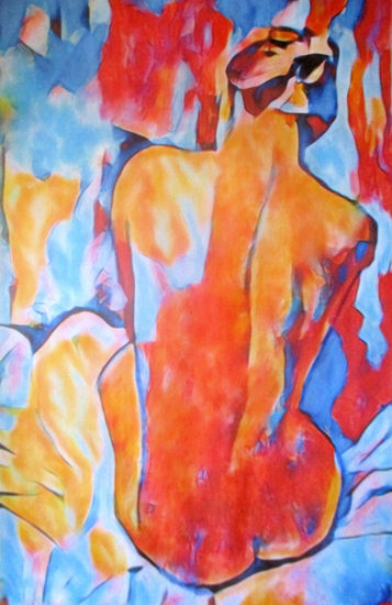 "Blazing Nude" Acrylic Canvas Nude Paintings