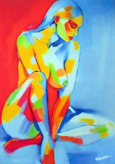 "Blazing Nude" Acrílico Lienzo Desnudos