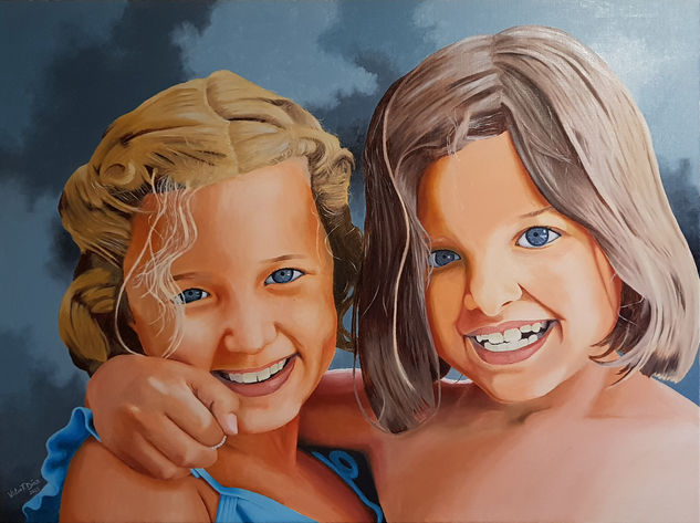 Las Mellizas Oil Canvas Portrait