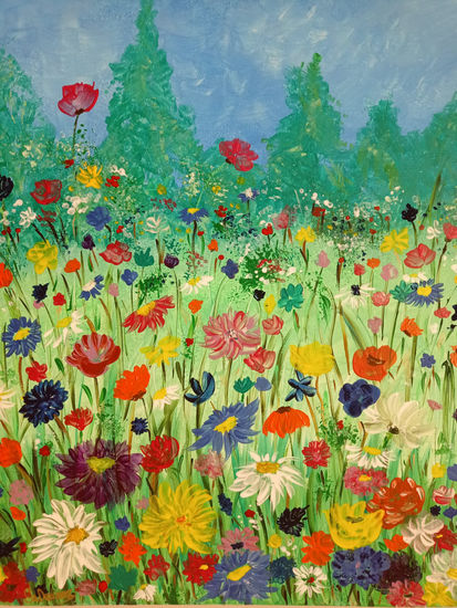 LA PRIMAVERA Acrylic Canvas Floral Painting