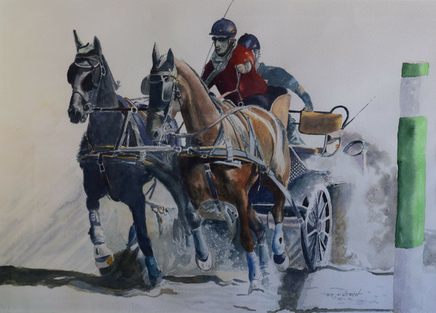 Carro de competición Watercolour Paper Figure Painting