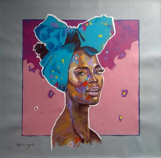 Afrocolombiana Acrylic Canvas Portrait