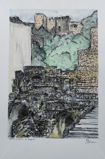 Teatro Romano de Sagunto, gradas Ink Paper Landscaping