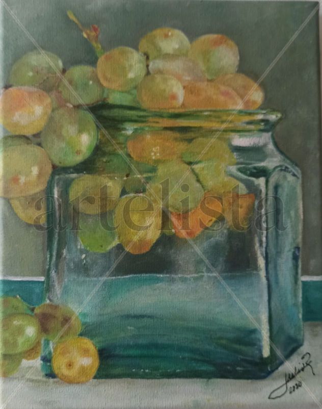 Uvas en tarro de cristal