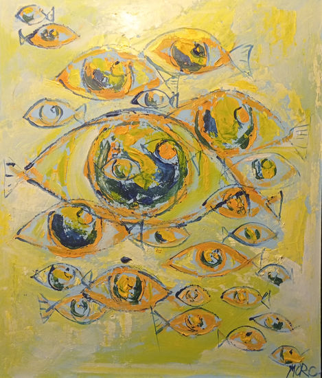 Ojos peces, año 2022,  (Lito Díaz, Concepción, Chile.) Acrylic Panel Others