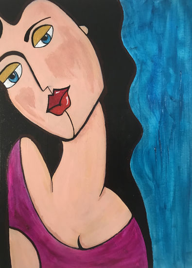 Dama 3 Acrylic Canvas Figure Painting