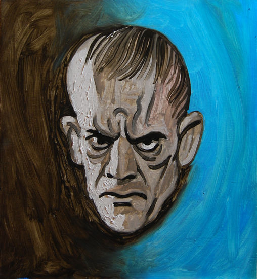 Boris Karloff Oil Panel Portrait