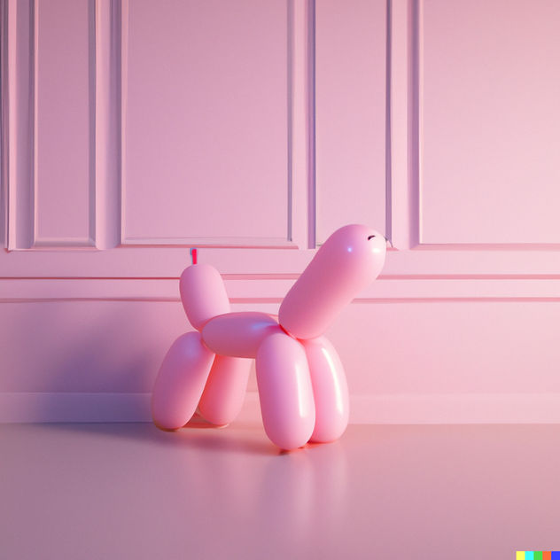 PERRITO HECHO DE GLOBO RENDERIZADO