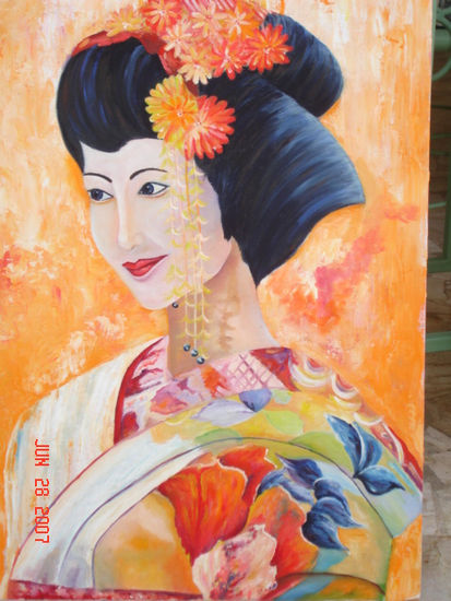 GEISHA Oil Canvas Figure Painting