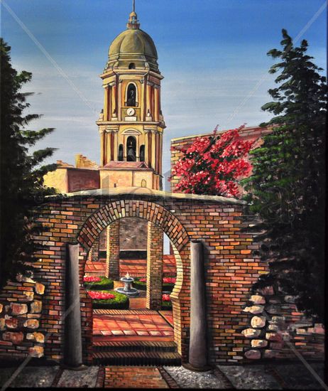 Catedral de Málaga desde la Alcazaba Acrylic Canvas Landscaping