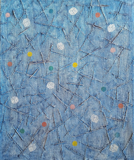 Arpillera con dados
