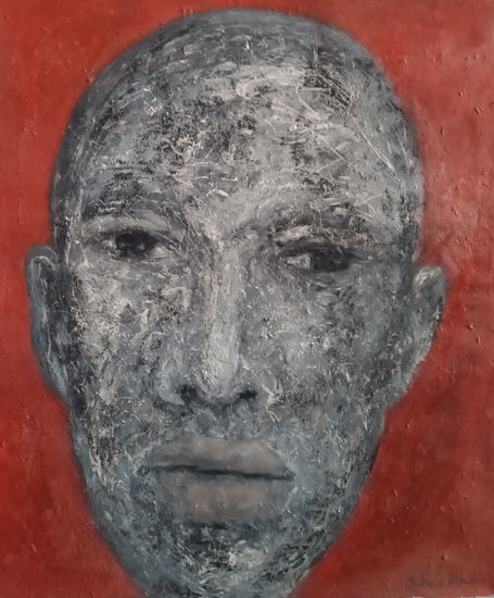 Rostro carmín Mixed media Canvas Portrait