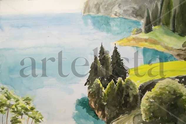 Sobre el pantano Watercolour Paper Landscaping