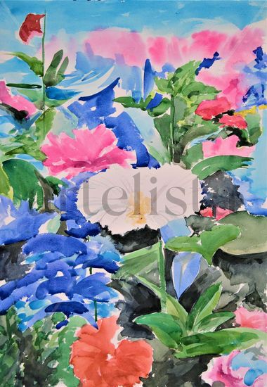 Campo floral Watercolour Paper Floral Painting