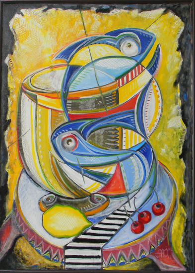 fish composition Oil Canvas Still Life Paintings