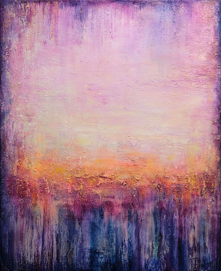 Abstract Sunset Landscape XII Oil Canvas Landscaping