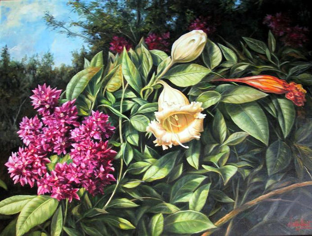 Las tres edades Oil Canvas Landscaping