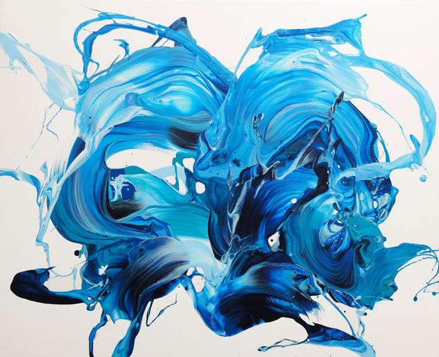 Blue Expressions IV Acrylic Canvas Marine Painting