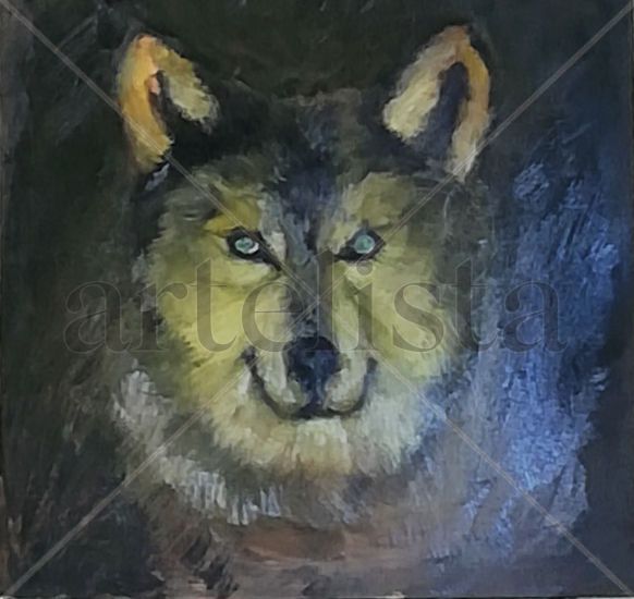 Lobo 02 Oil Panel Animals