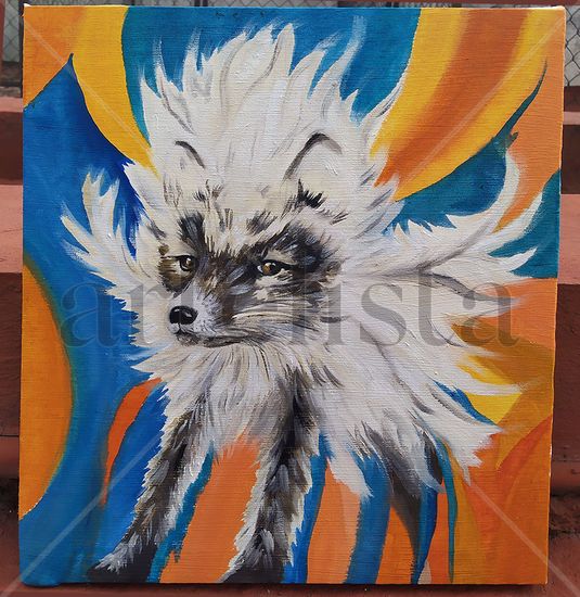 Zorro de aire y fuego Oil Canvas Animals