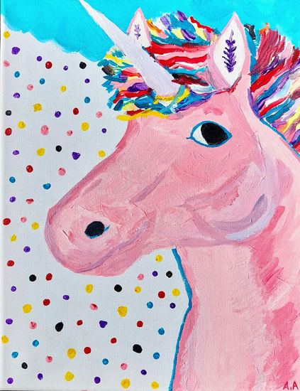 Gato estelar- Caballo Arcoiris - Rainbow horse - Acrylic Canvas Animals