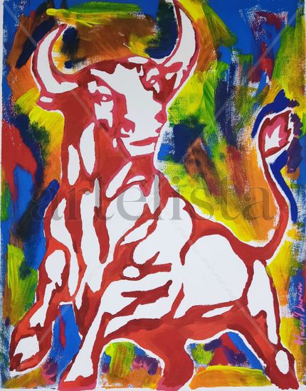 Toro Bravo Acrylic Canvas Animals