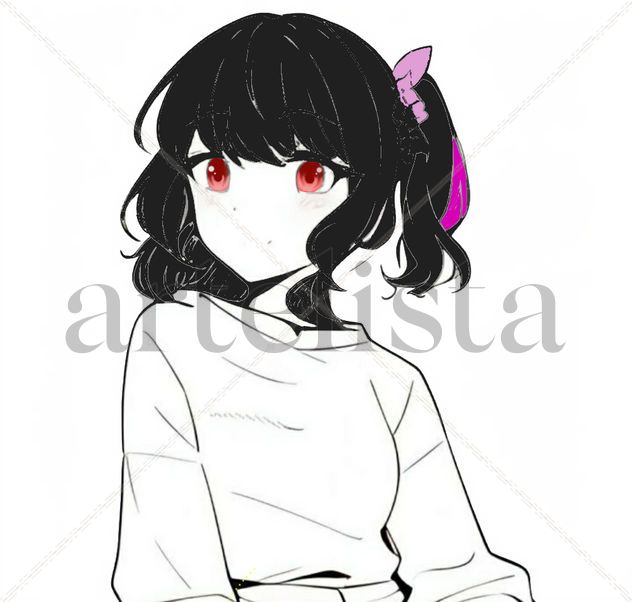 Girl smiling -colored eyes