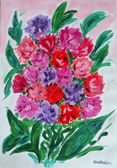 Primavera preciosa/ Lovely spring Acrylic Paper Floral Painting